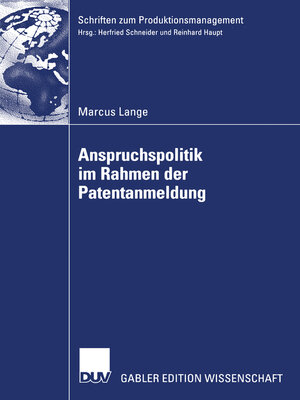 cover image of Anspruchspolitik im Rahmen der Patentanmeldung